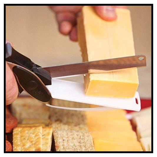 Clever Cutter- 2 in 1 Food Chopper/Slicer/Dicer Vegetable and Fruit Cutter Kitchen/Scissors Knife Board