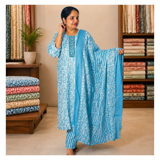 Surya Churidar Peacock Blue 4XL - S.NO 411718