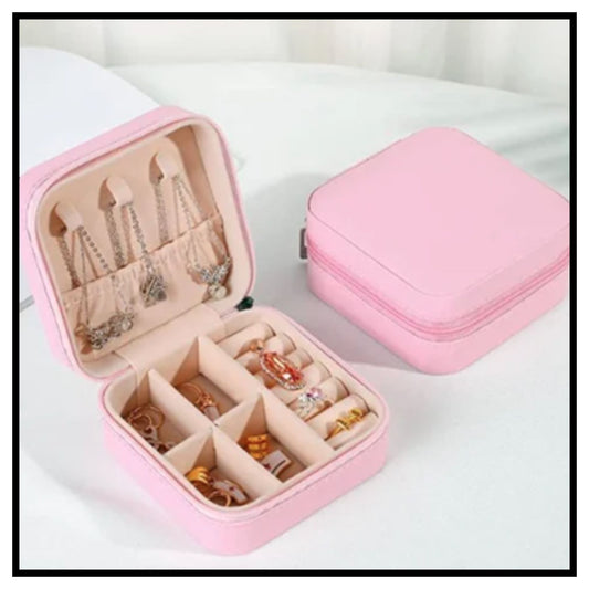 Leather Small Jewelry Box, Travel Portable Jewelry Case For Ring, Pendant, Earring, Necklace, Bracelet