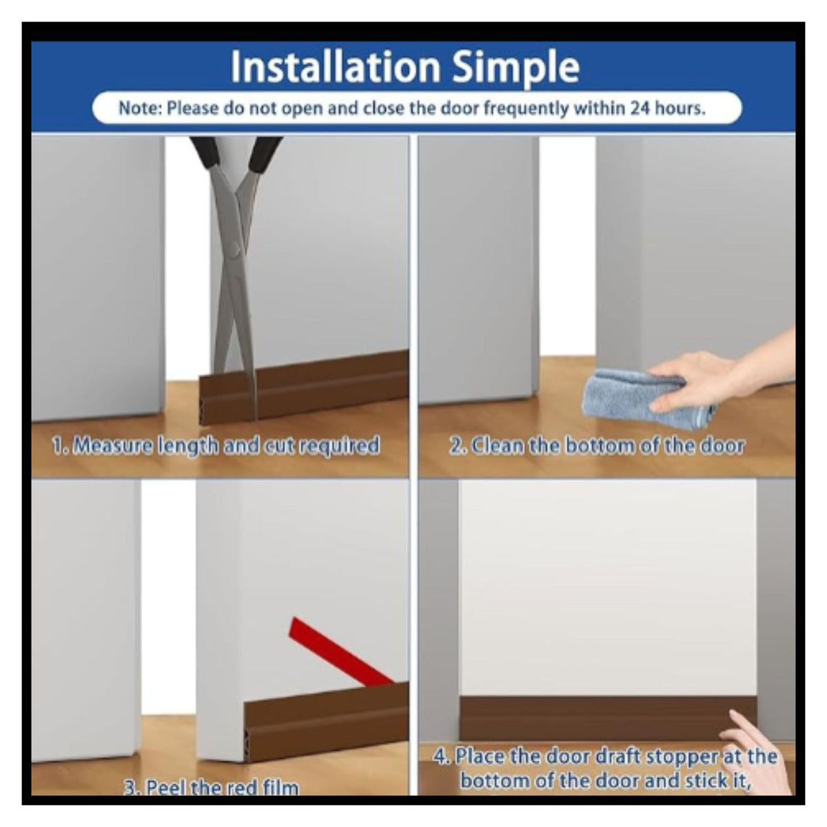 Door Gap Filler for Bottom of Door | Silicone Door Bottom Sealing Strip with Strong Adhesive