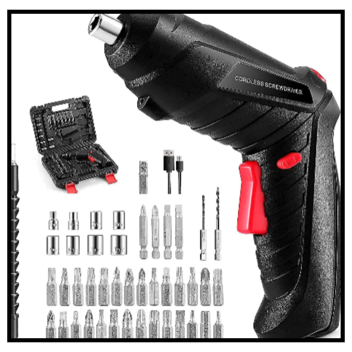 Metal Electric Screwdriver with 47 pcs Screwdriver Bit Set