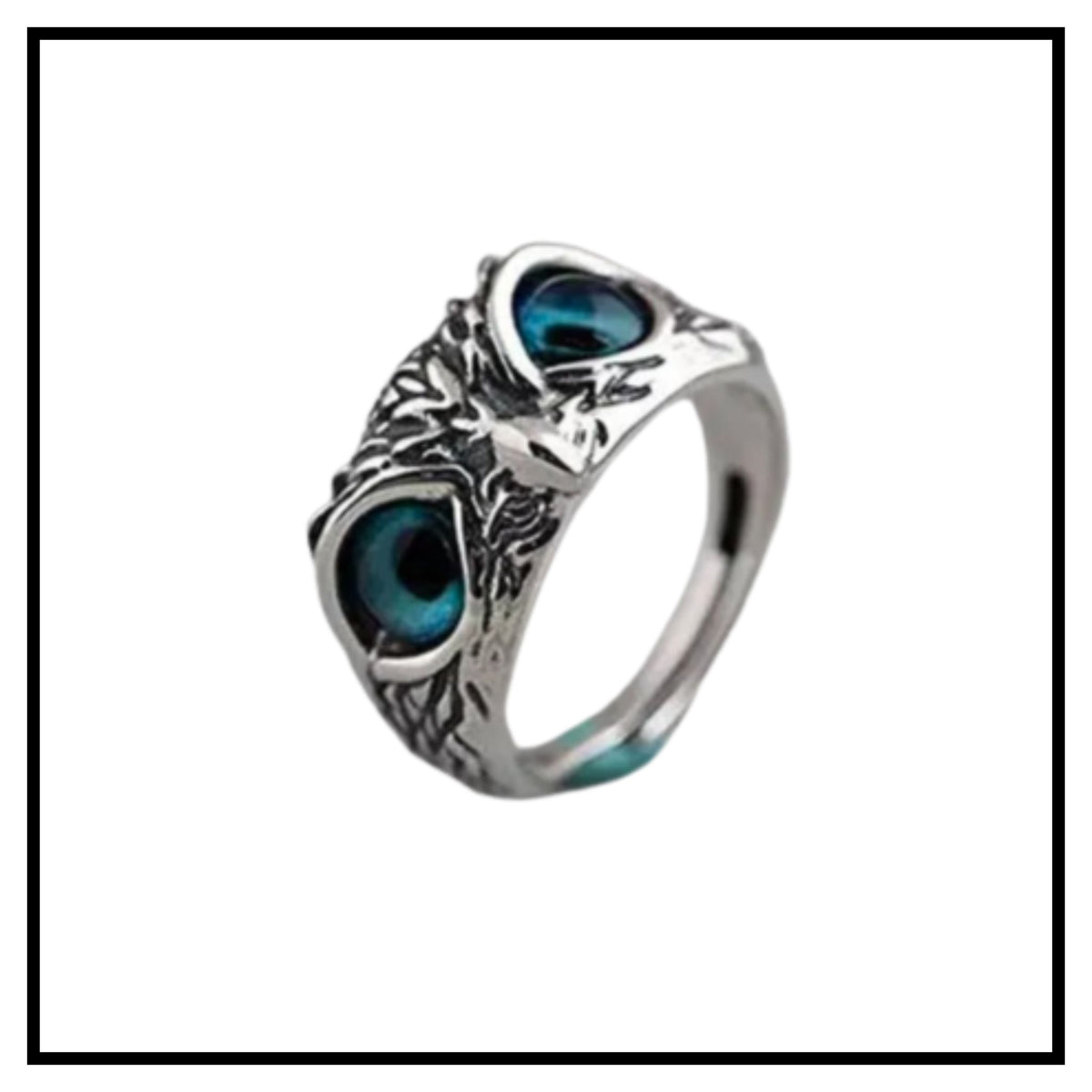Open Ring Retro Adjustable Creative Decorative Finger Ring Animal Alloy Owl Eye Ring