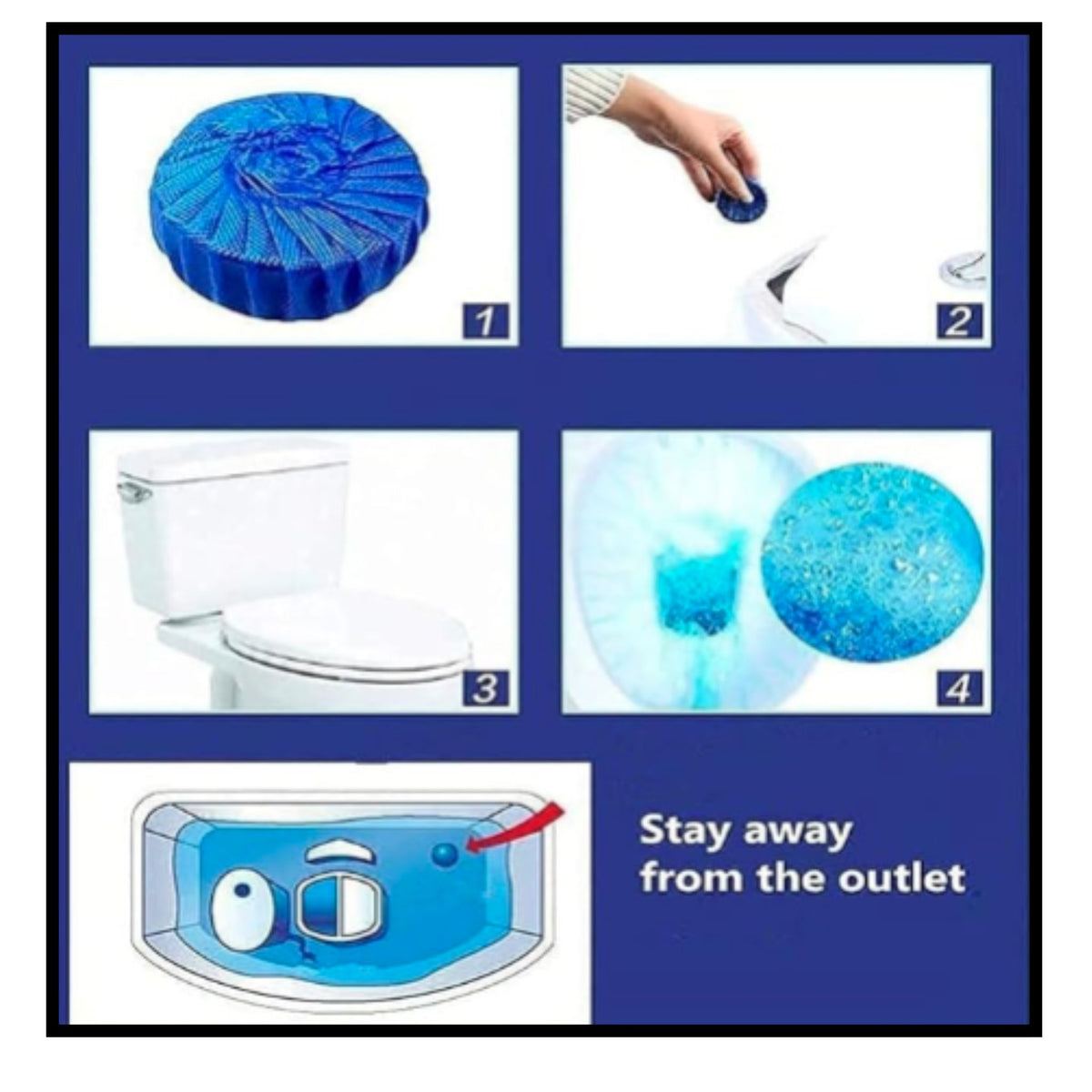 Automatic Toilet Bowl Cleaner Tablets (Pack of 10), Bathroom Toilet Tank Cleaner, Toilet Blue Clean Bubbles, Long-Lasting, Mild Lemon Scent, Fresh Air and No Pungent Odor