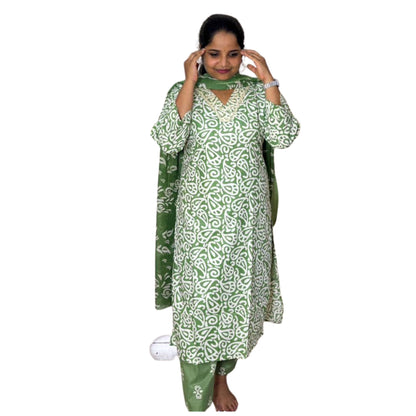 रेघा चूड़ीदार-हरा (414138) (3XL)