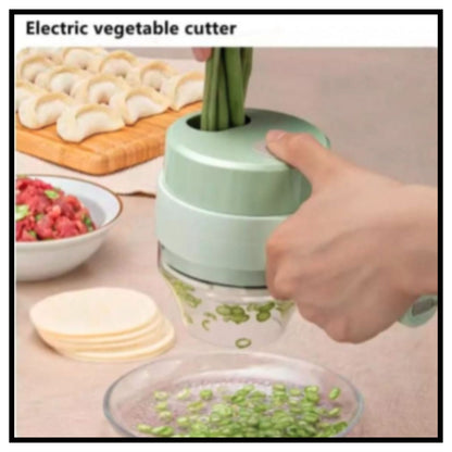 In4-in-1 Electric Vegetable Cutter, Slicer, Grater, Chopper