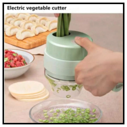 In4-in-1 Electric Vegetable Cutter, Slicer, Grater, Chopper