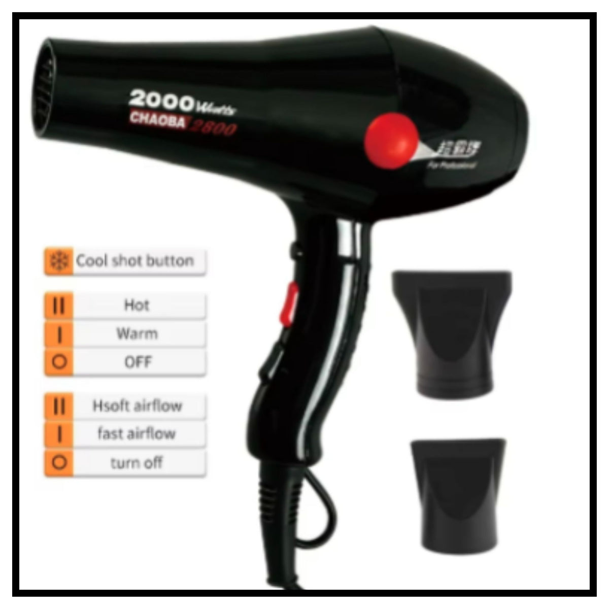 Chaoba hair dryer for Women Moisturizing Anion Hair Care, Smooth & Shiny