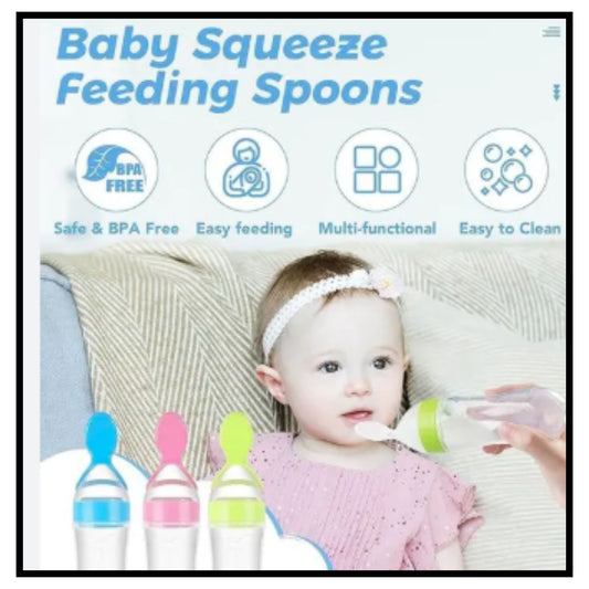 Baby Squeezy Food Grade Silicone Bottle Feeder for Baby Feeding