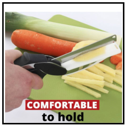 Multi Function Kitchen Vegetable Food Chopper Scissors With Spring Action And Locking Hinge