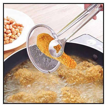 Multi-Functional 2 in 1 Fry Tool Filter Spoon Strainer with Clip
