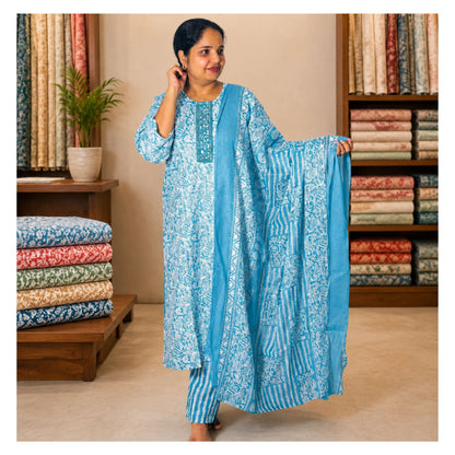 सूर्य चूड़ीदार-पीकॉक ब्लू (411718) (3XL)