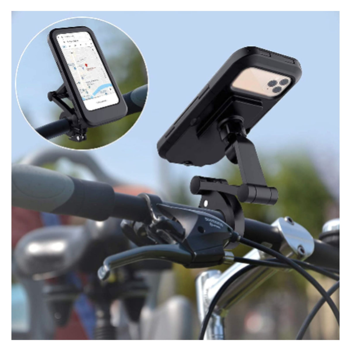 Bicycle Phone Holder Lightweight ABS Phone Mount Adjustable Mobile Phone Support