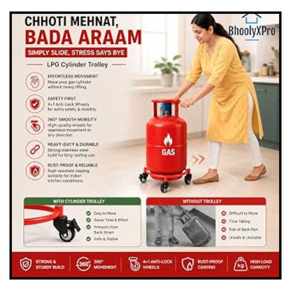 Heavy Durable Plastic Gas Cylinder Trolley/Roller Easily Movable Stand