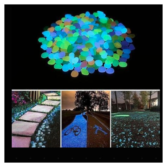 Glow in The Dark Rocks – 100 PCS Luminous Pebbles, Glow Stones for Garden, Aquarium, Fish Tank, Pond, Pathway, Lawn, Yard & Outdoor Decoration