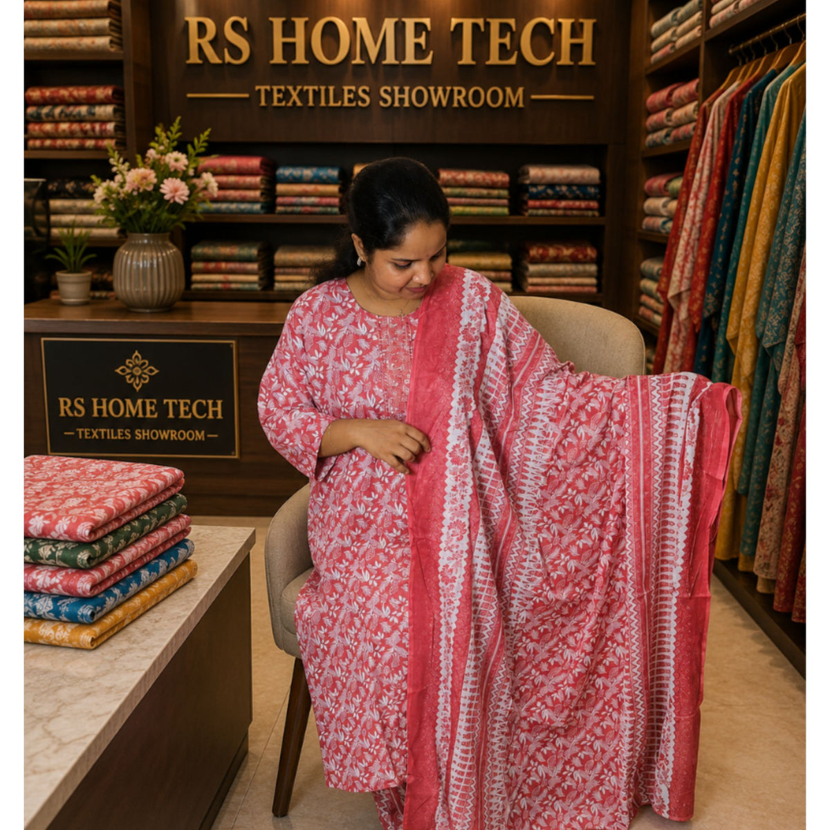रेघा चूड़ीदार-टेराकोटा (414138) (4XL)
