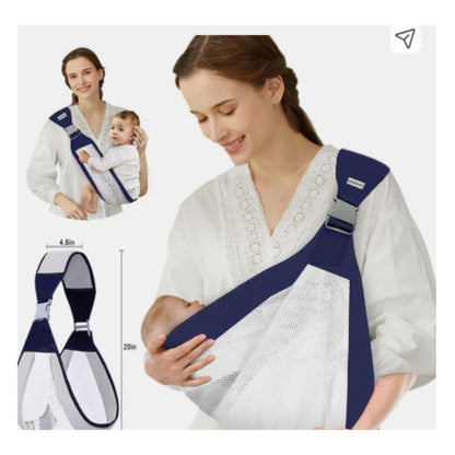 Baby Sling Carrier Adjustable Baby Holder Carrier Baby Half Wrapped Sling Hip Carrier Breathable Cotton Mesh Fabric for Newborn