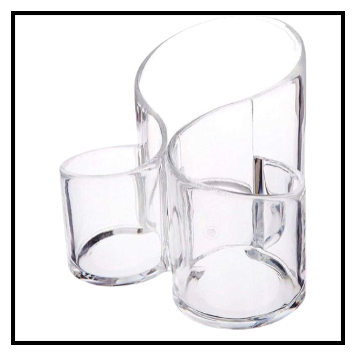 3-Compartment Acrylic Makeup Brush Holder