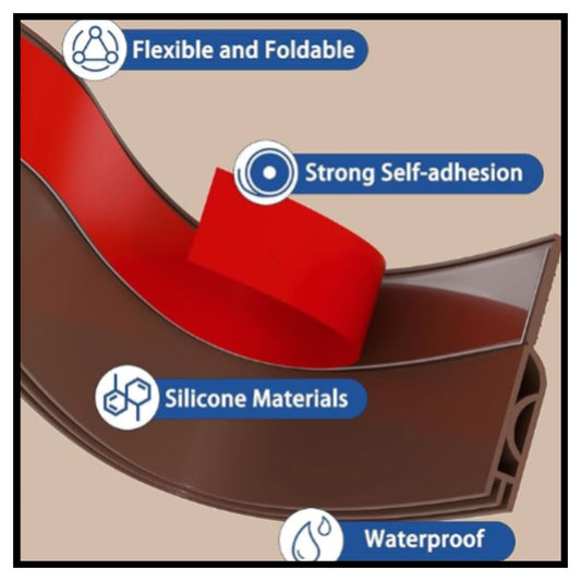 Door Gap Filler for Bottom of Door | Silicone Door Bottom Sealing Strip with Strong Adhesive