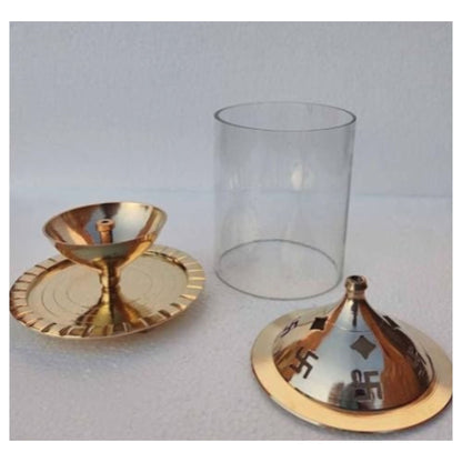 Decor Akhanddeep Brass Golden Diya