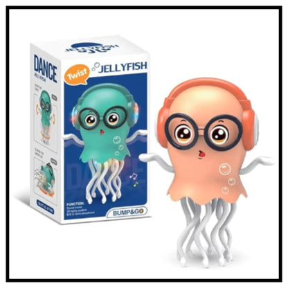 Dancing Jellyfish Toy for Kids with Music, LED Lights & 360° Bump-and-Go Action – Battery Operated Cartoon Jellyfish Robot