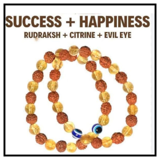 Rudraksha Citrine Crystal bracelets (Pack of 2)