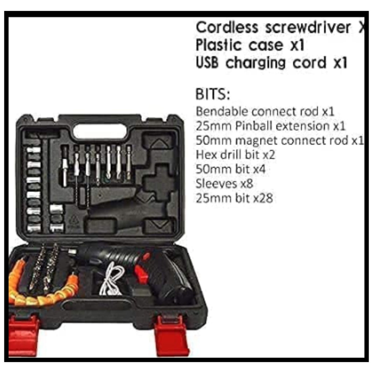 Metal Electric Screwdriver with 47 pcs Screwdriver Bit Set