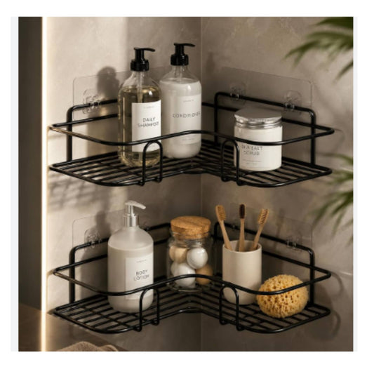 Rustproof Corner Wire Shelf Space-Saving Durable & Stylish Wall-Mounted Organizer