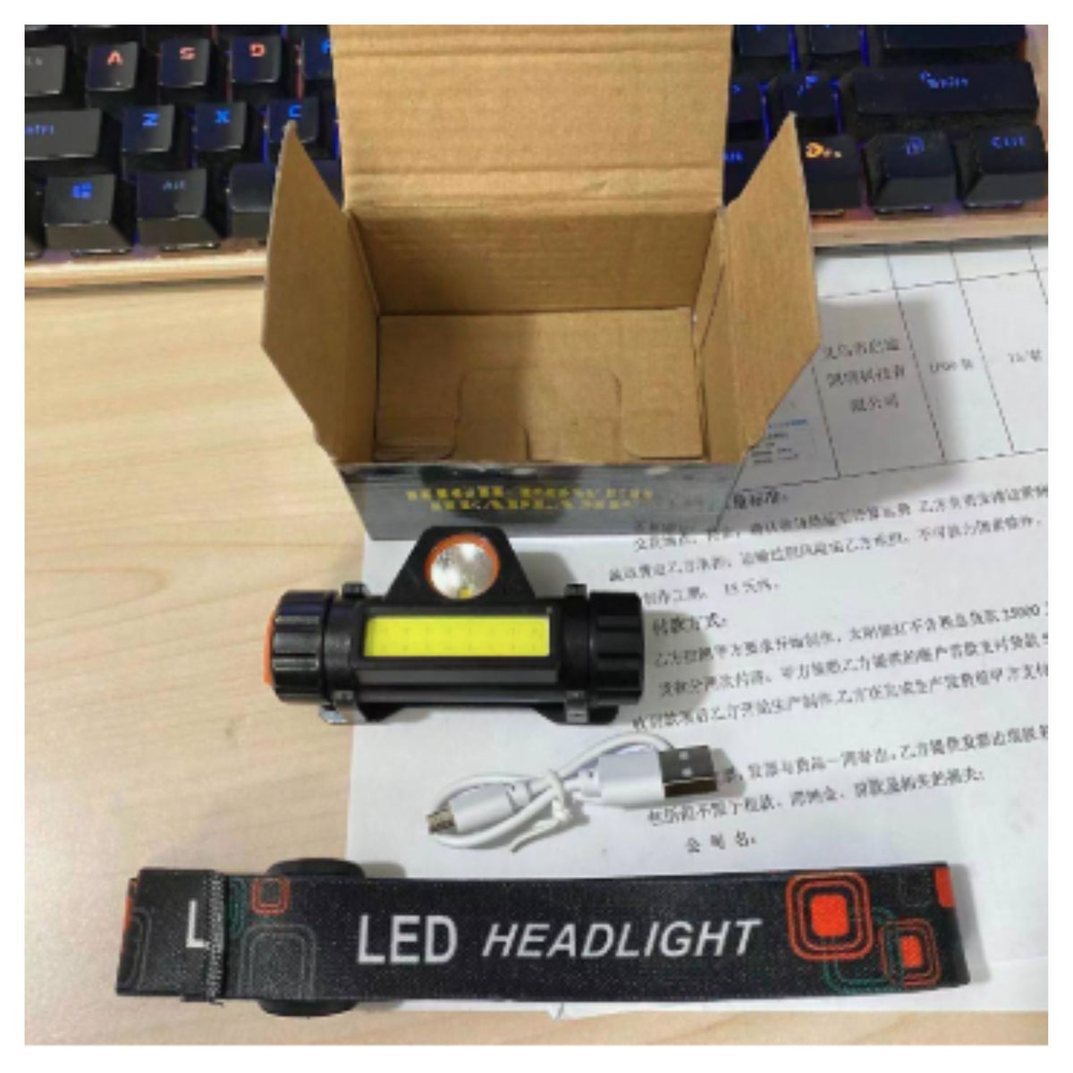 Rechargeable Headlamp Headlight for Running, Camping, Hiking