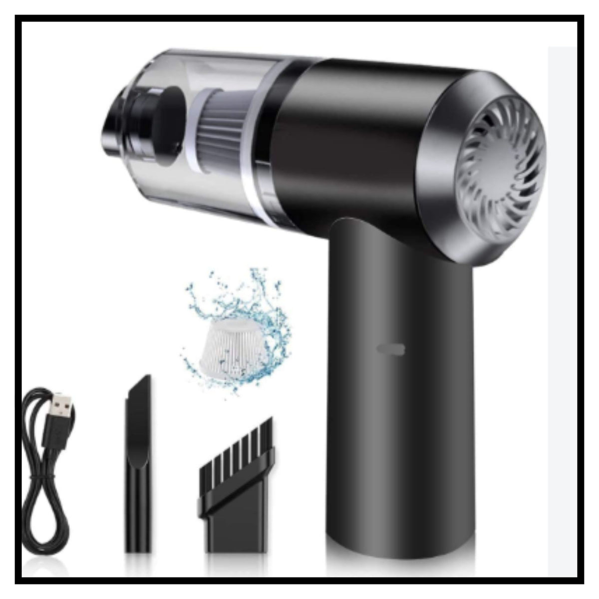 Portable 2 in 1 car vacuum cleaner with dust collection and LED light