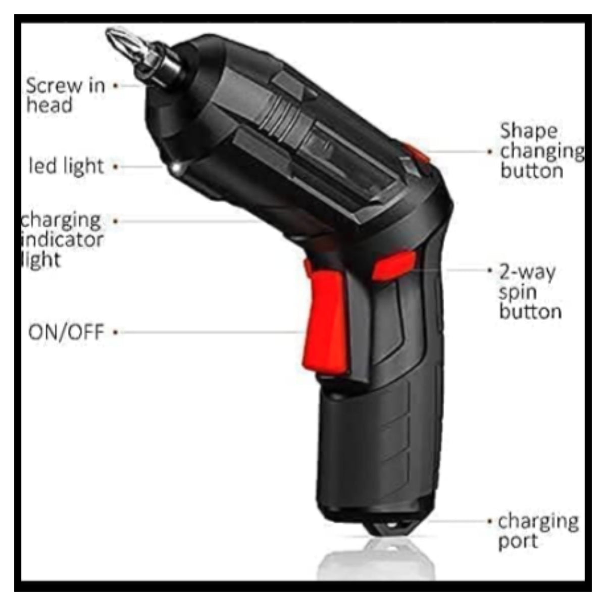 Metal Electric Screwdriver with 47 pcs Screwdriver Bit Set
