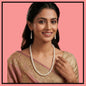 Traditional white pearl (moti) necklace set