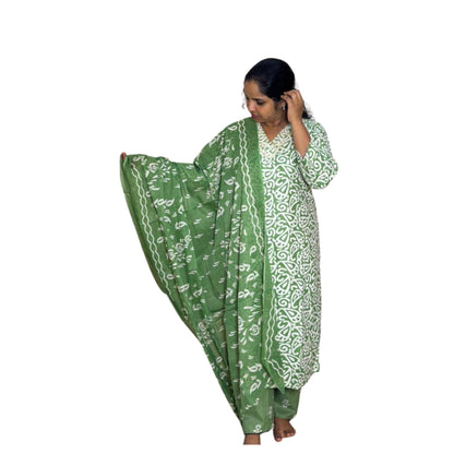 रेघा चूड़ीदार-हरा (414138) (5XL)