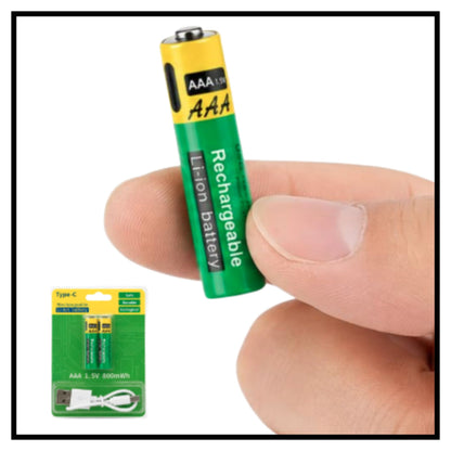 Type C Rechargeable Batteries(Pack of 2)