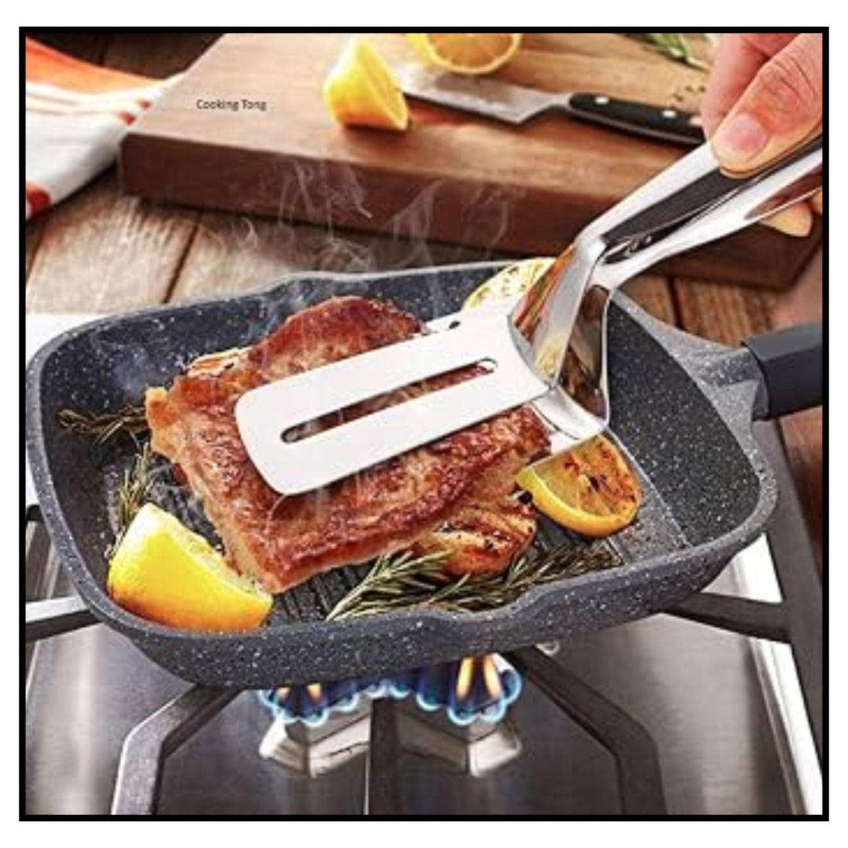 Heat Resistant Multipurpose Kitchen Frying Turner Serving Spatula Tong