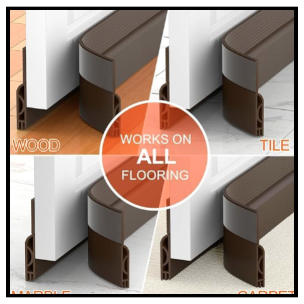 Door Gap Filler for Bottom of Door | Silicone Door Bottom Sealing Strip with Strong Adhesive