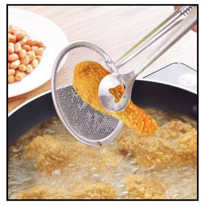 Multi-Functional 2 in 1 Fry Tool Filter Spoon Strainer with Clip