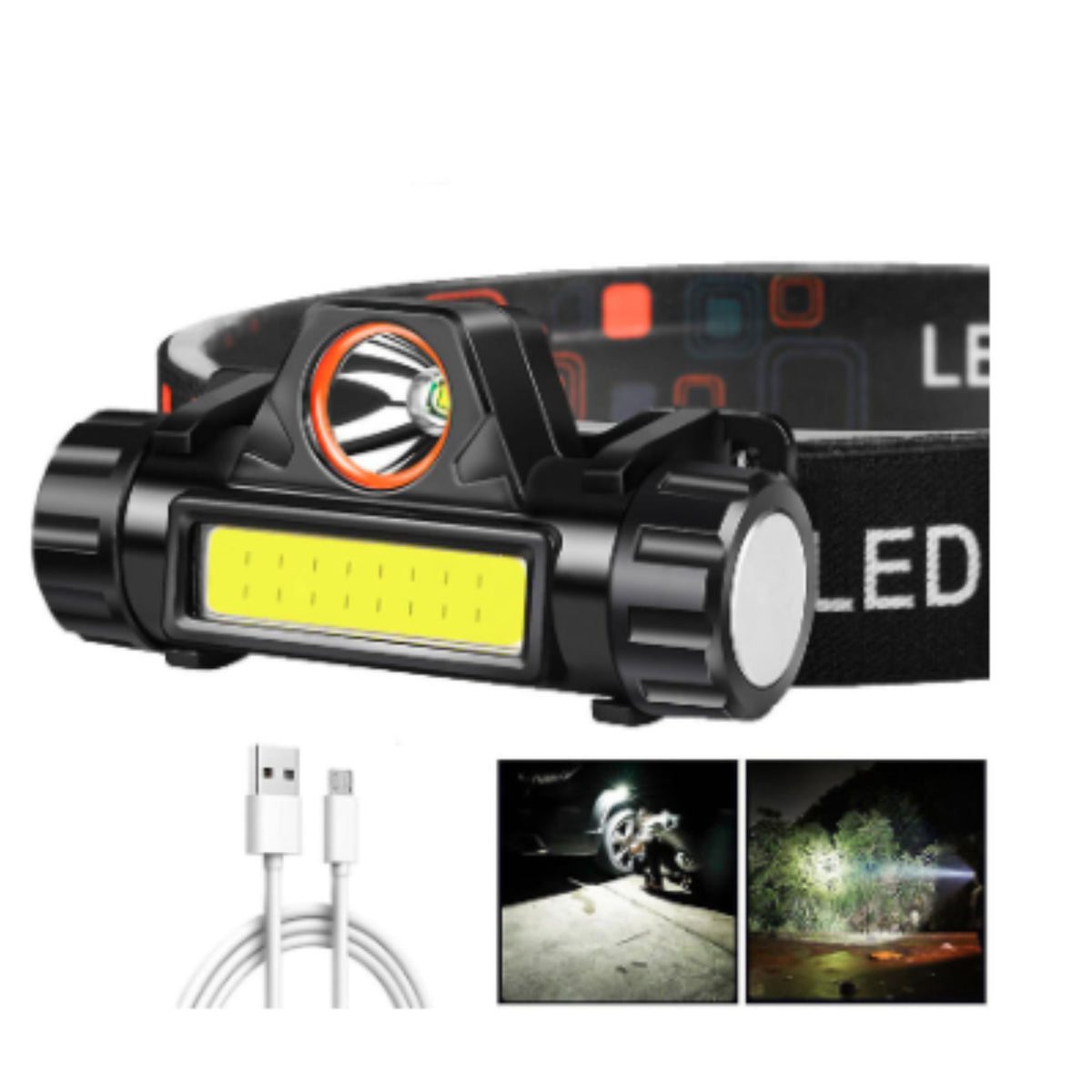 Rechargeable Headlamp Headlight for Running, Camping, Hiking