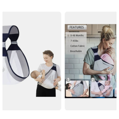 Baby Sling Carrier Adjustable Baby Holder Carrier Baby Half Wrapped Sling Hip Carrier Breathable Cotton Mesh Fabric for Newborn