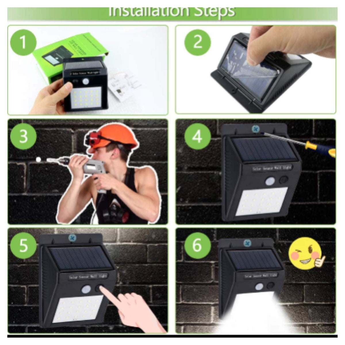 Wireless LED Solar Outdoor Lights with Dark Detect Motion Sensor, On/Off Button