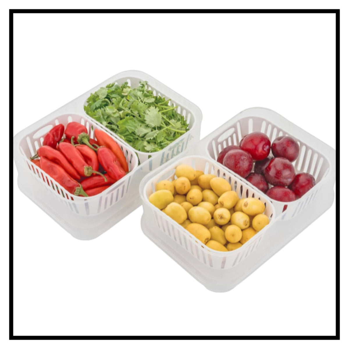 2 Compartments Food Container Leakproof Fresh-Keeping Storage Box