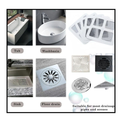 Drain Hair Catcher Waterproof Mesh Stickers for Bathroom ( Pck Of 10 )