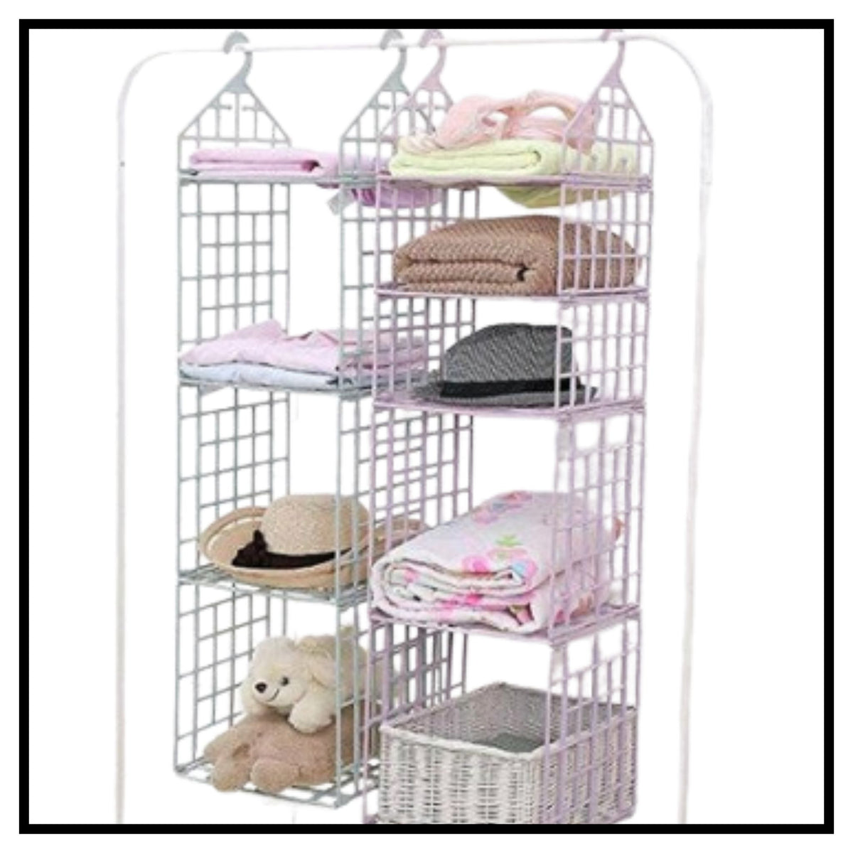 5 Layer Hanging Folding Cloth Rack - Dormitory Closet Storage Organizer ( 1 Pcs)