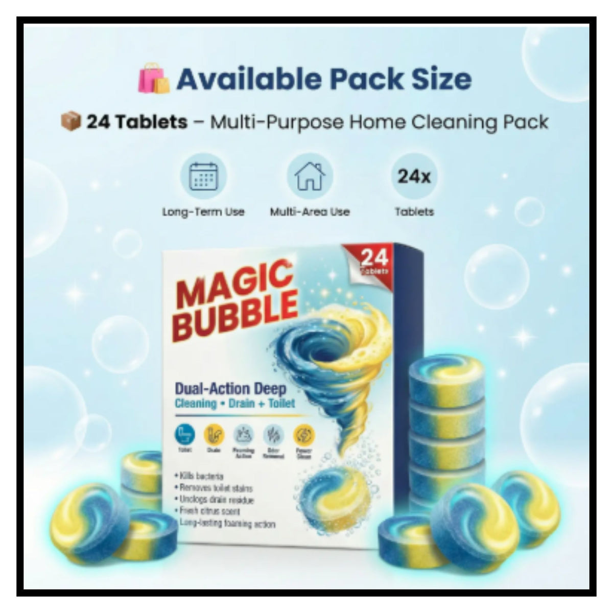 Dula Action Magic Toilet Tablet 24Tablets (Pack of 2)
