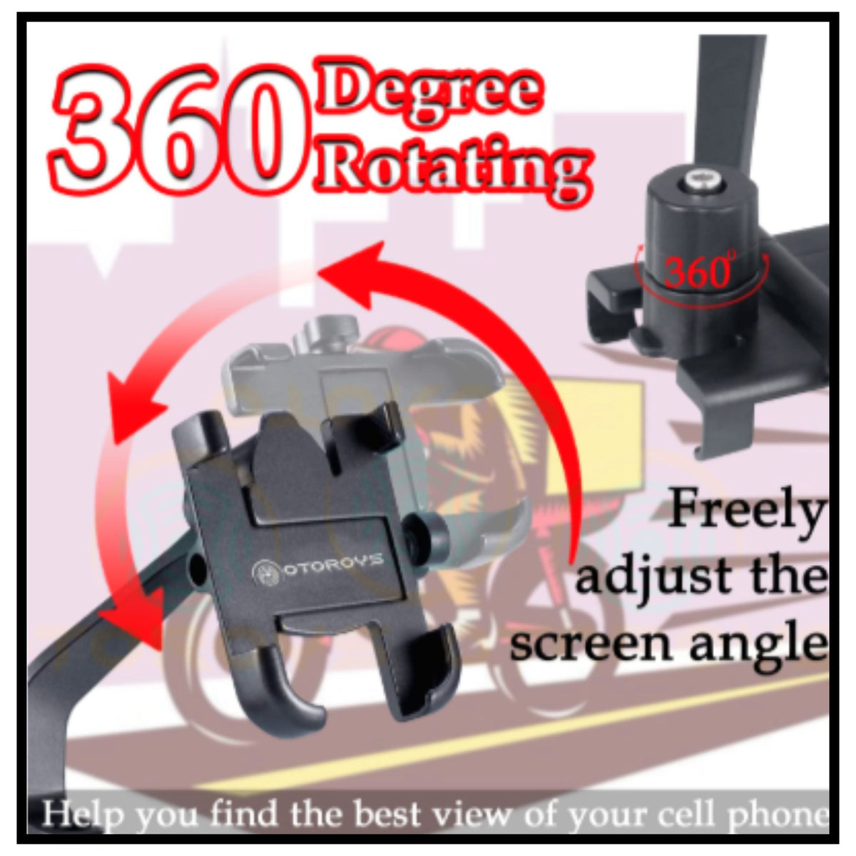 Bike Mount Holder for Navigation 360 Degree Rotating Handlebar