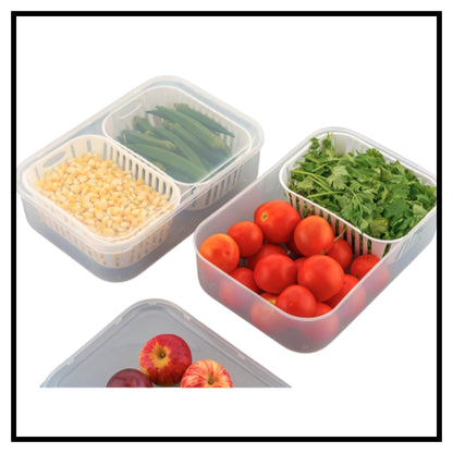 2 Compartments Food Container Leakproof Fresh-Keeping Storage Box