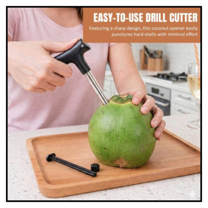 Coconut Opener Tool Stainless Steel Drill Cutter