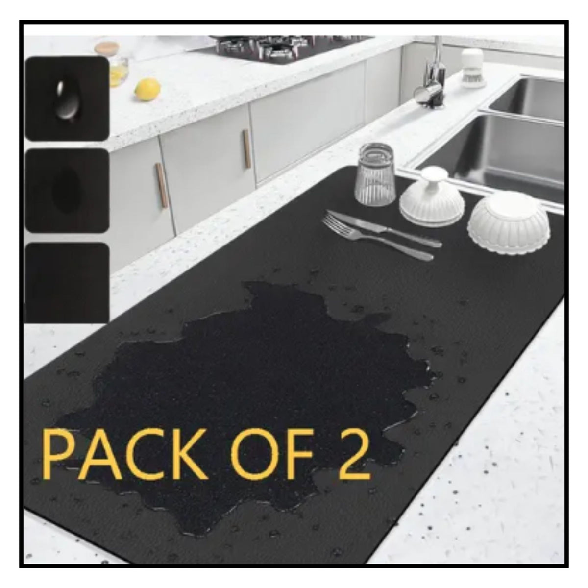 Drying mat for Kitchen, Water Absorbent Mat (PACK OF 2)