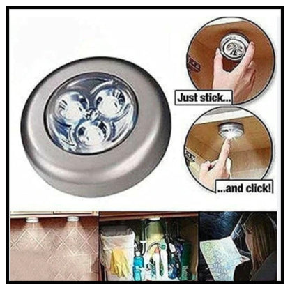 Touch Lamp Mini Round Emergency Light with Stick Tape for Home