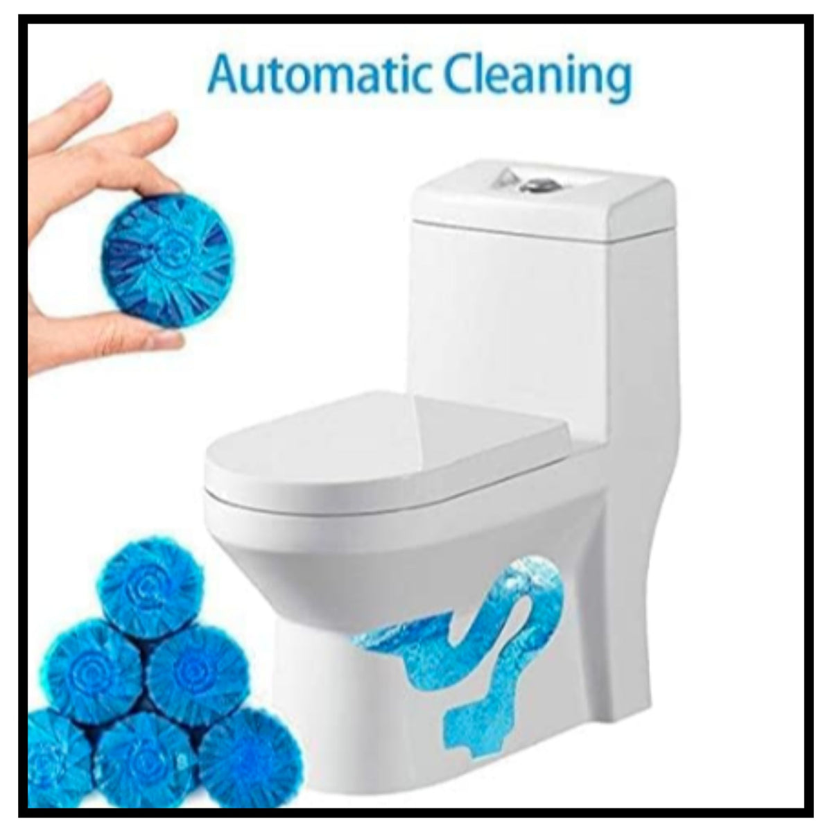 Automatic Toilet Bowl Cleaner Tablets (Pack of 10), Bathroom Toilet Tank Cleaner, Toilet Blue Clean Bubbles, Long-Lasting, Mild Lemon Scent, Fresh Air and No Pungent Odor