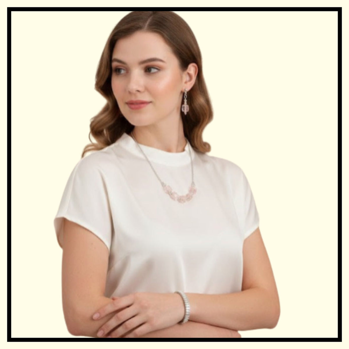 Sliver Plated Artificial Stones Studded Jewellery Set